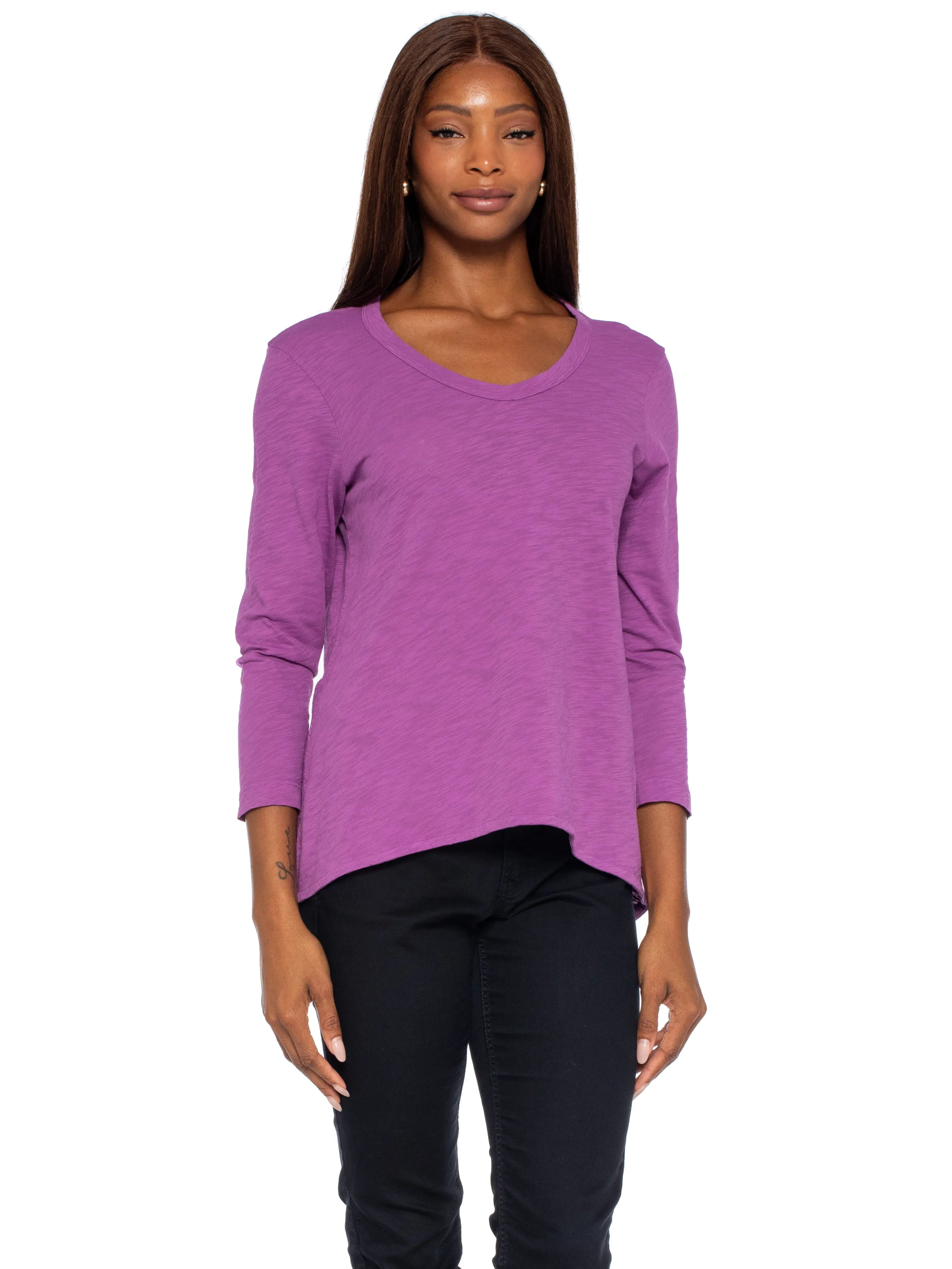 Scoopy Neck 3/4 Sleeve BF Tee