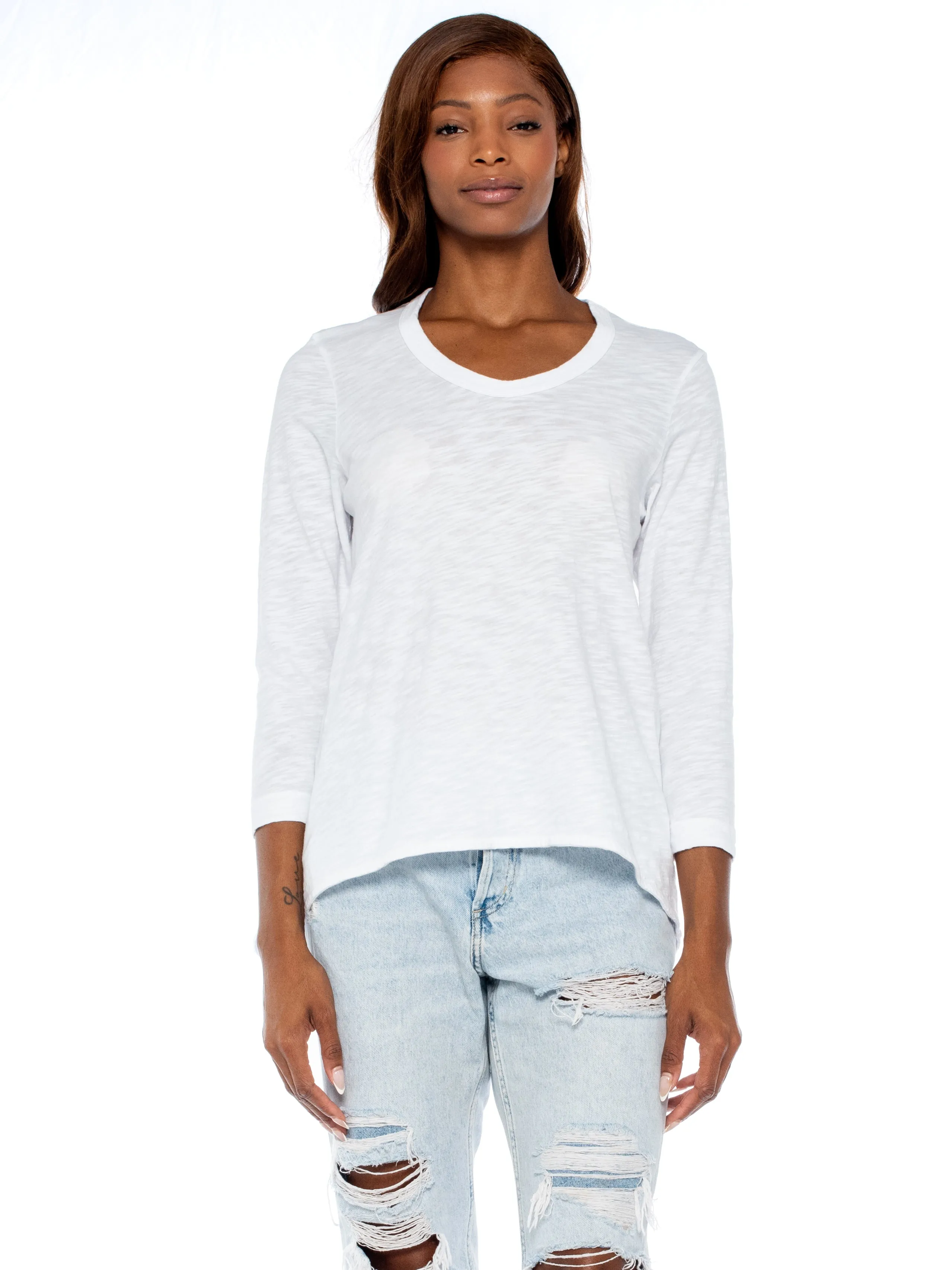 Scoopy Neck 3/4 Sleeve BF Tee