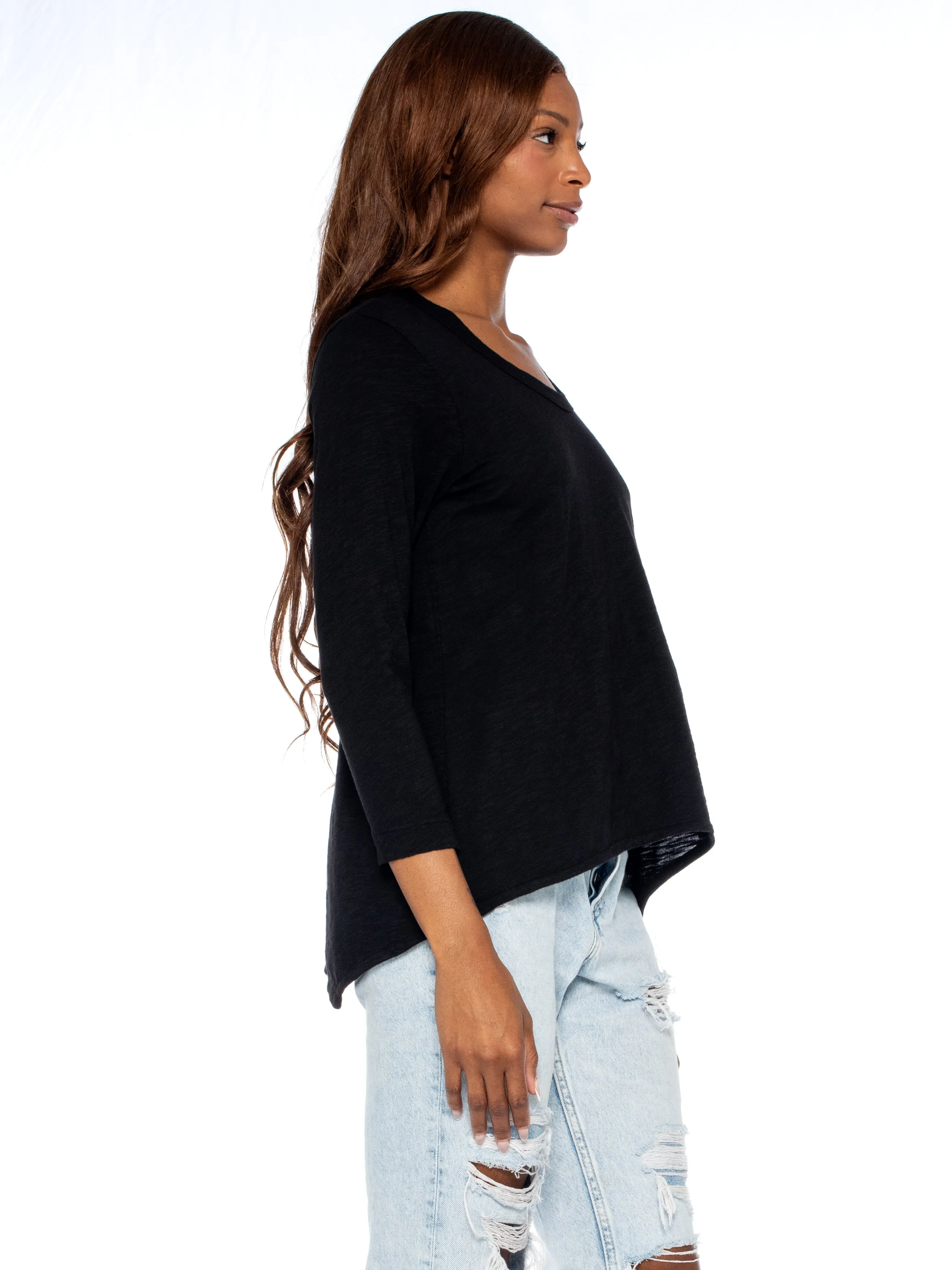 Scoopy Neck 3/4 Sleeve BF Tee