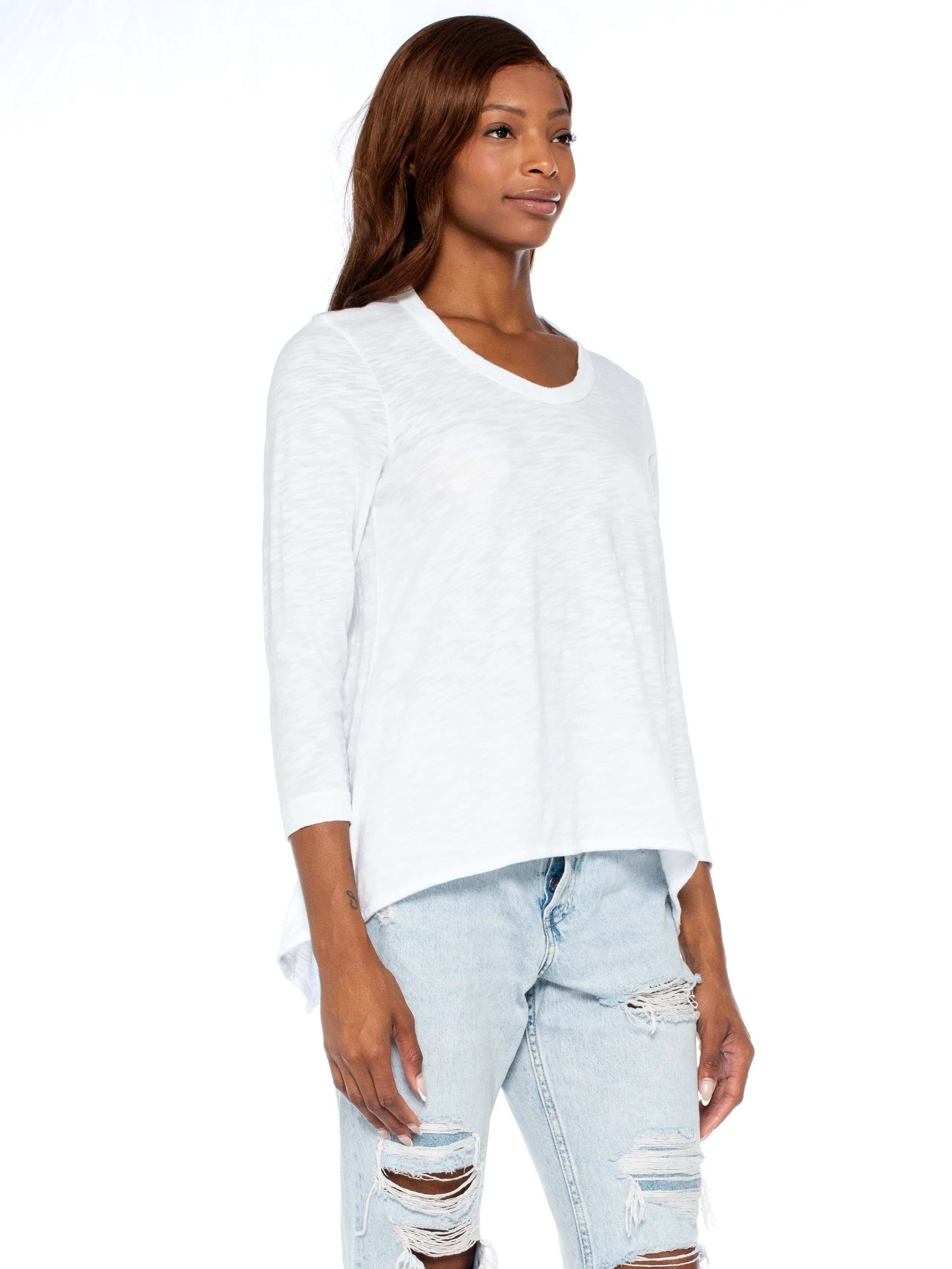 Scoopy Neck 3/4 Sleeve BF Tee