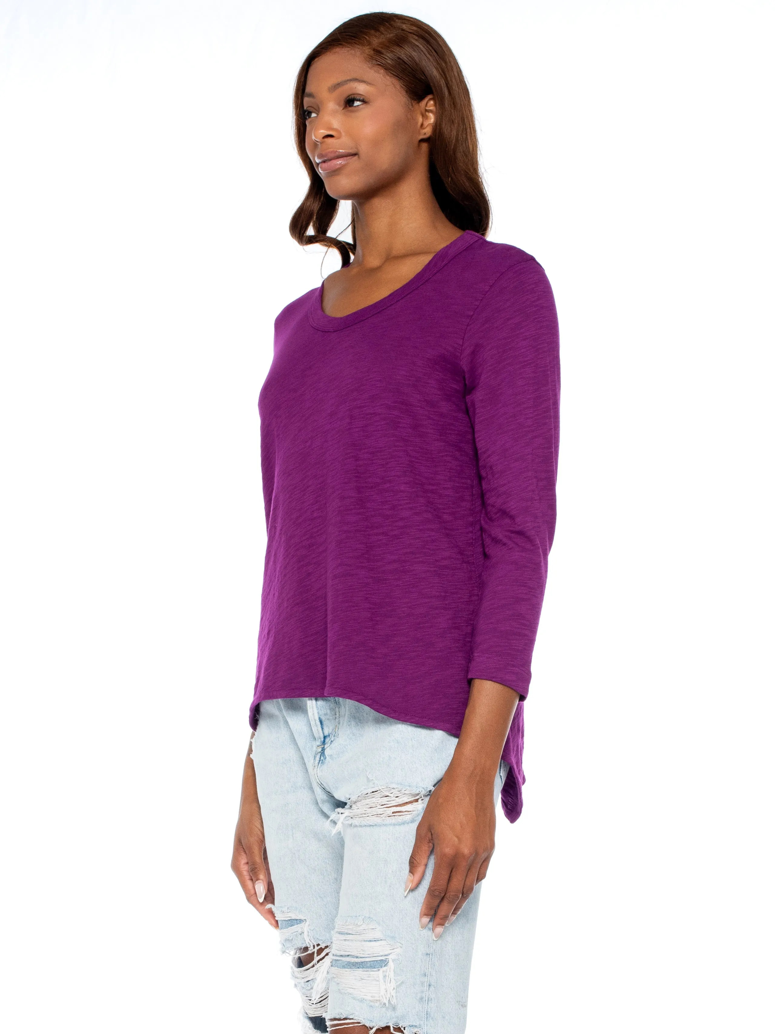 Scoopy Neck 3/4 Sleeve BF Tee