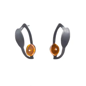 Seaweed Drop Earrings in Oxidized Silver
