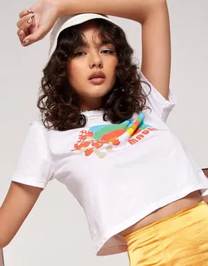 Shrunk Tee in White Magic Rainbow Mushroom