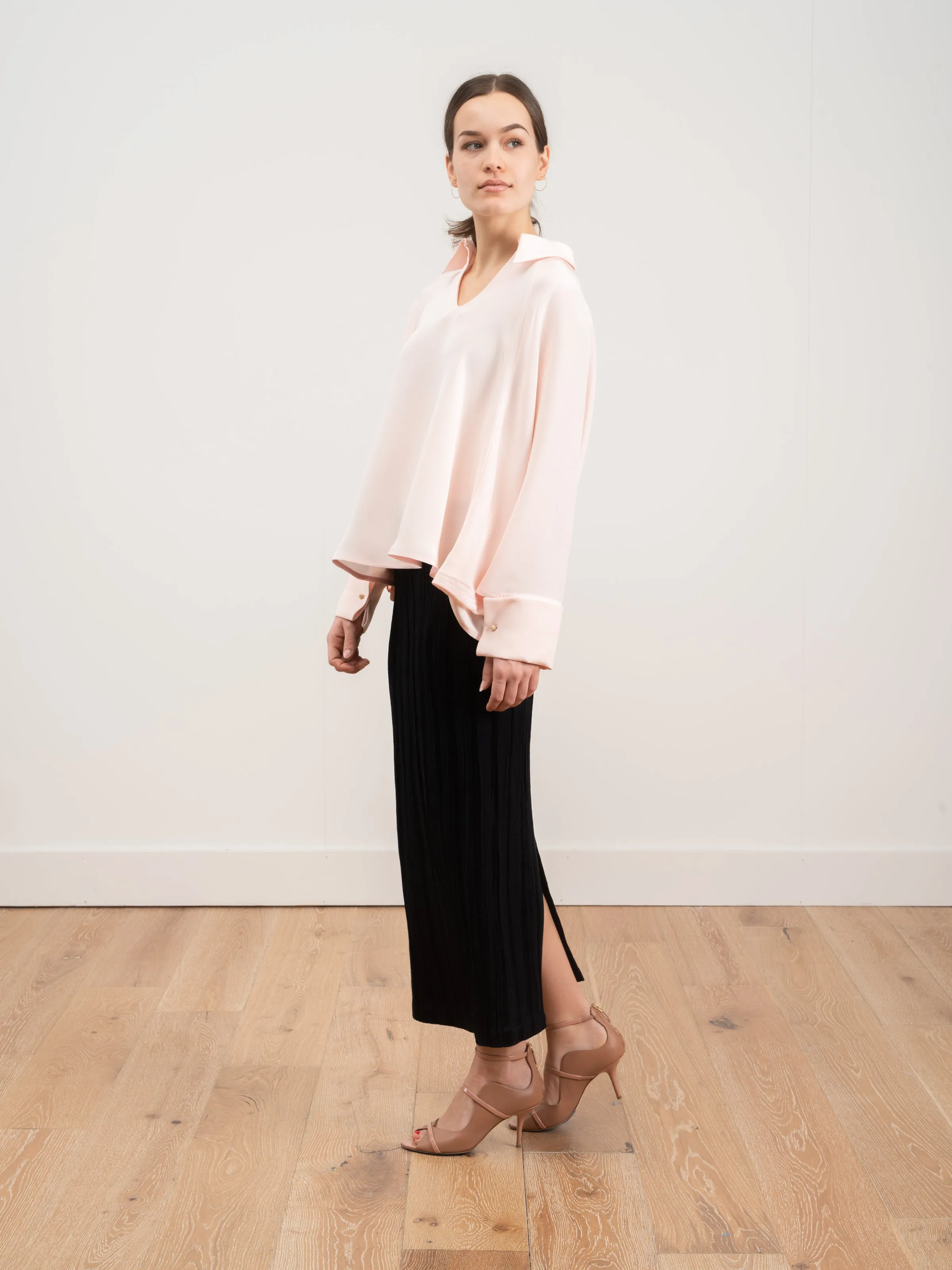 silk cape sleeve top