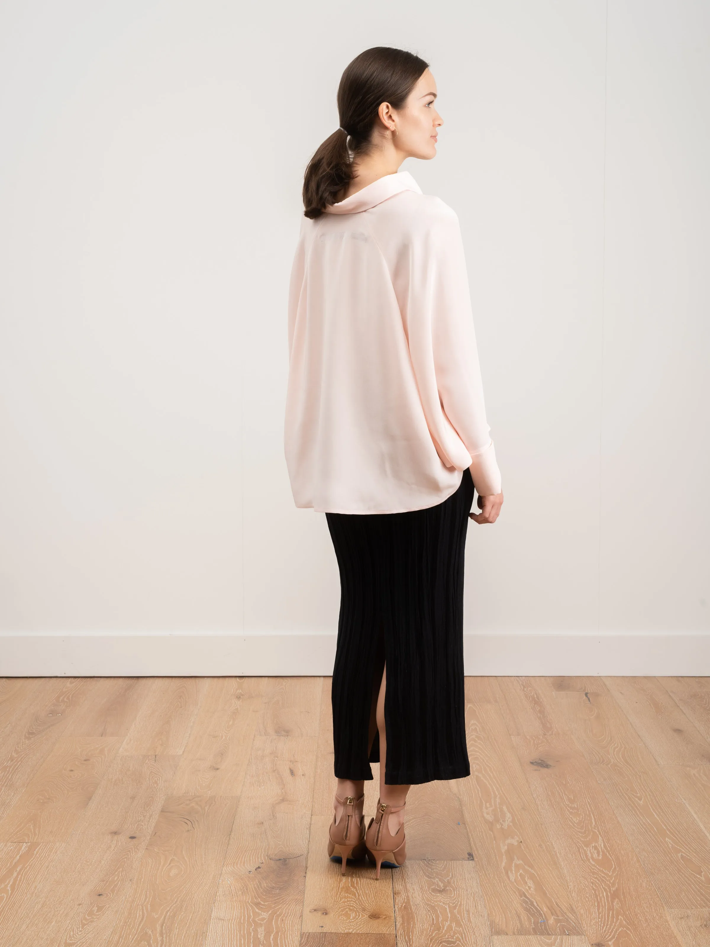 silk cape sleeve top