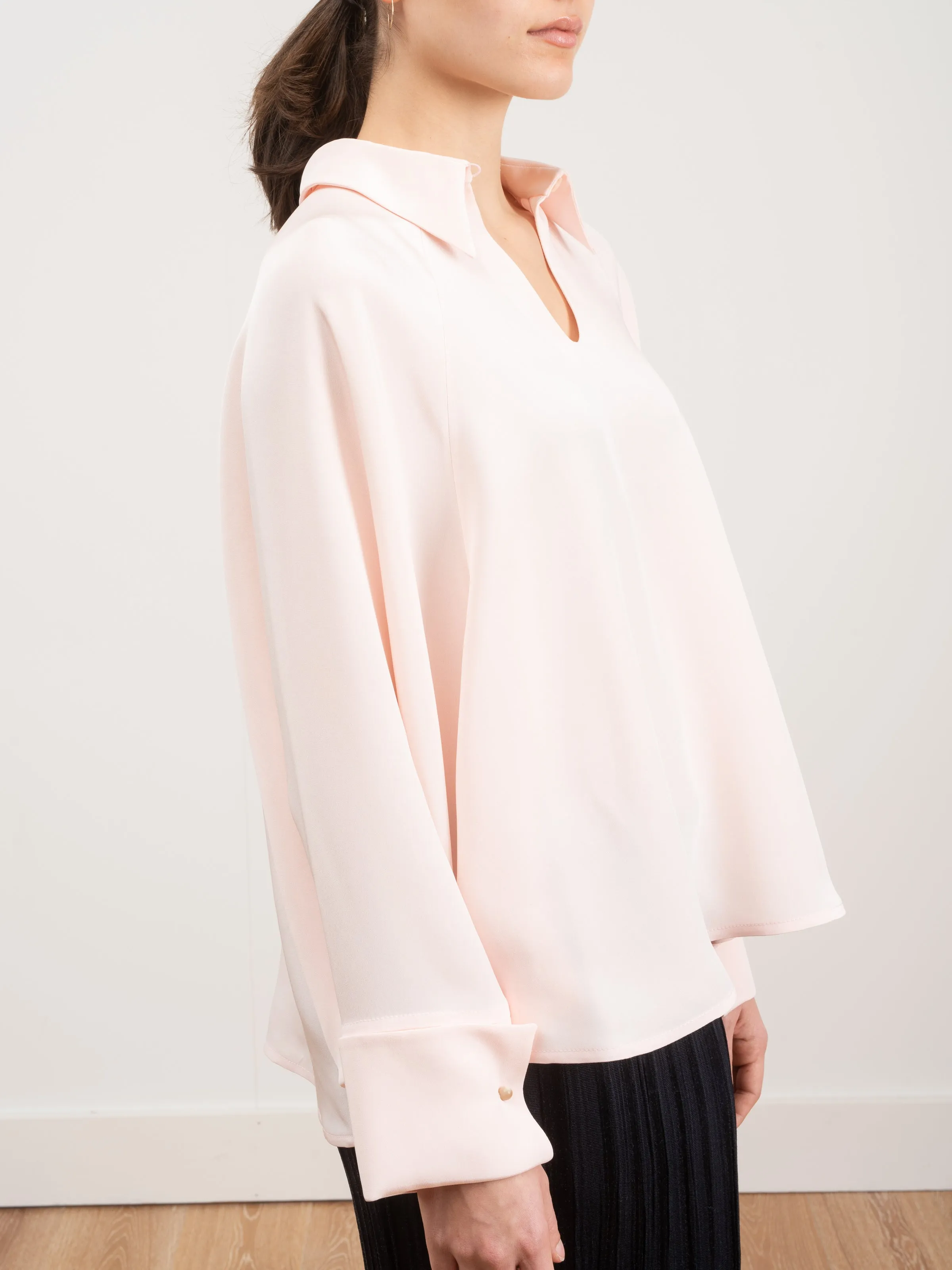 silk cape sleeve top