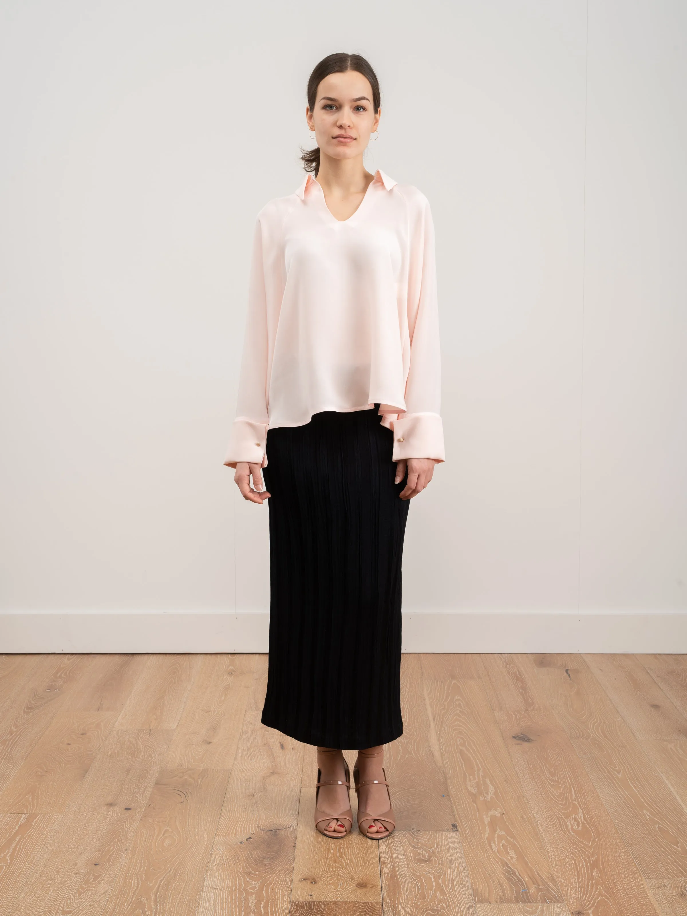 silk cape sleeve top