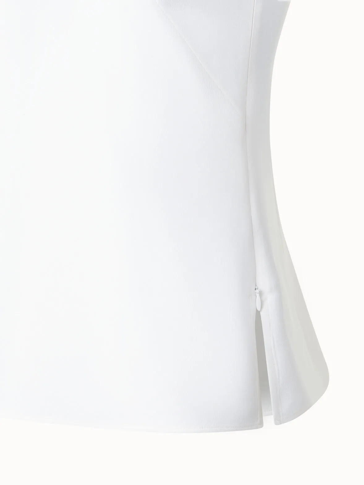 Silk Crêpe V-Neck Top with Lace