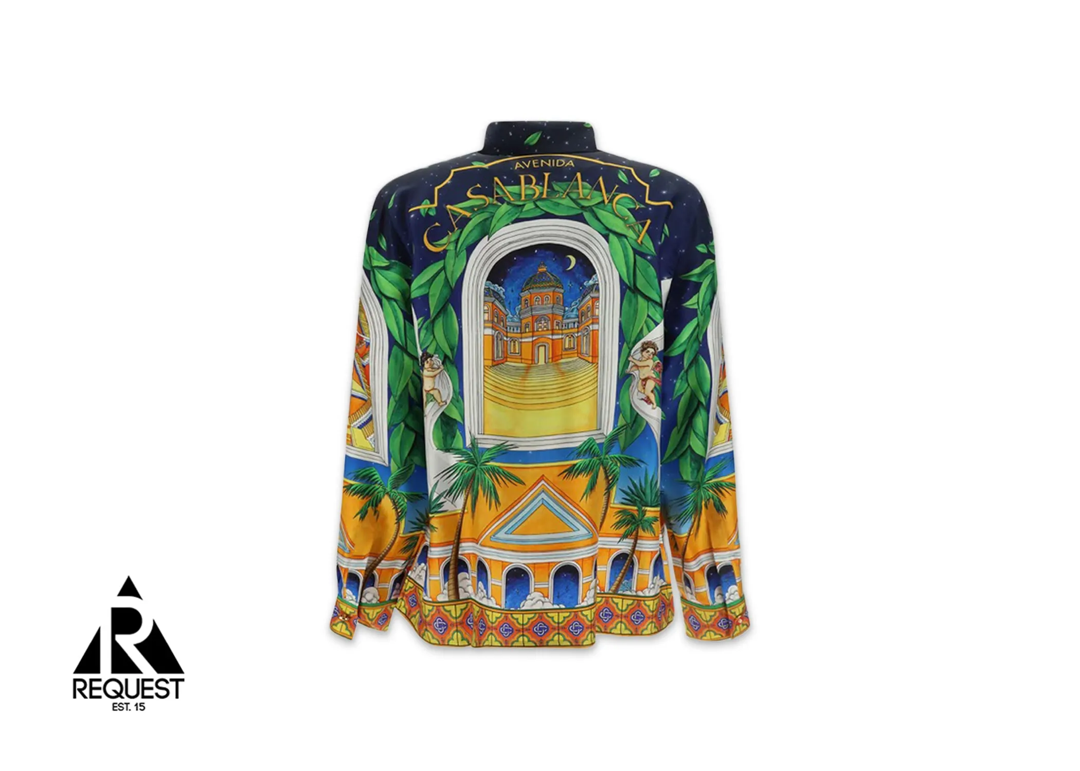 Silk Cuban Collar Long Sleeve Shirt "Maison D’ete"