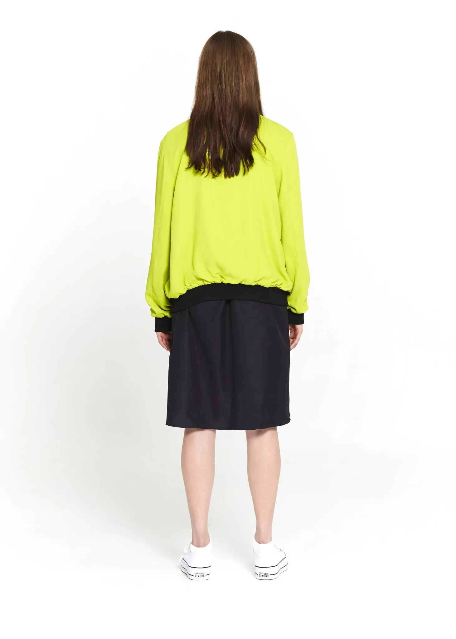 Silk/Crepe Bomber Jacket