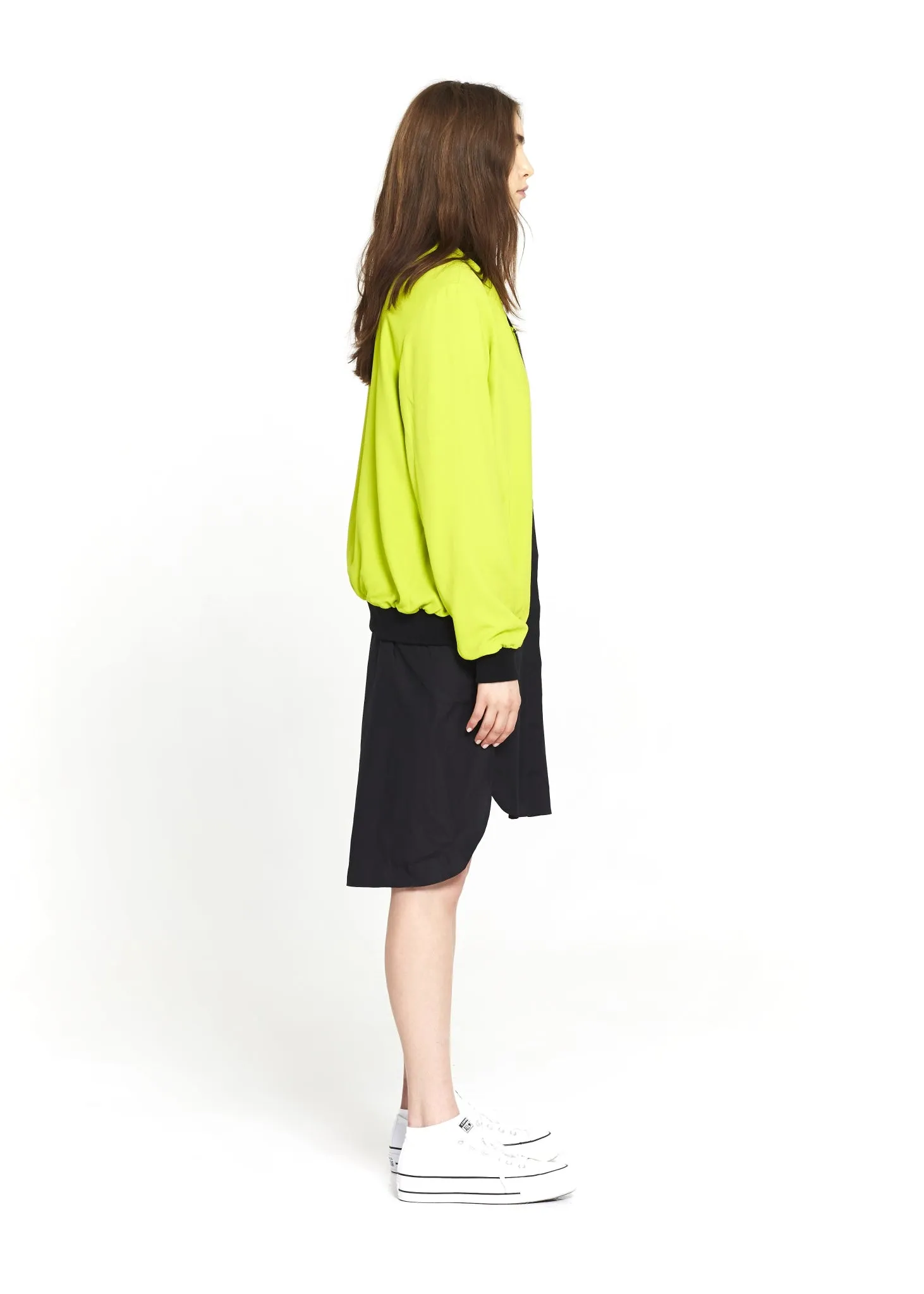 Silk/Crepe Bomber Jacket