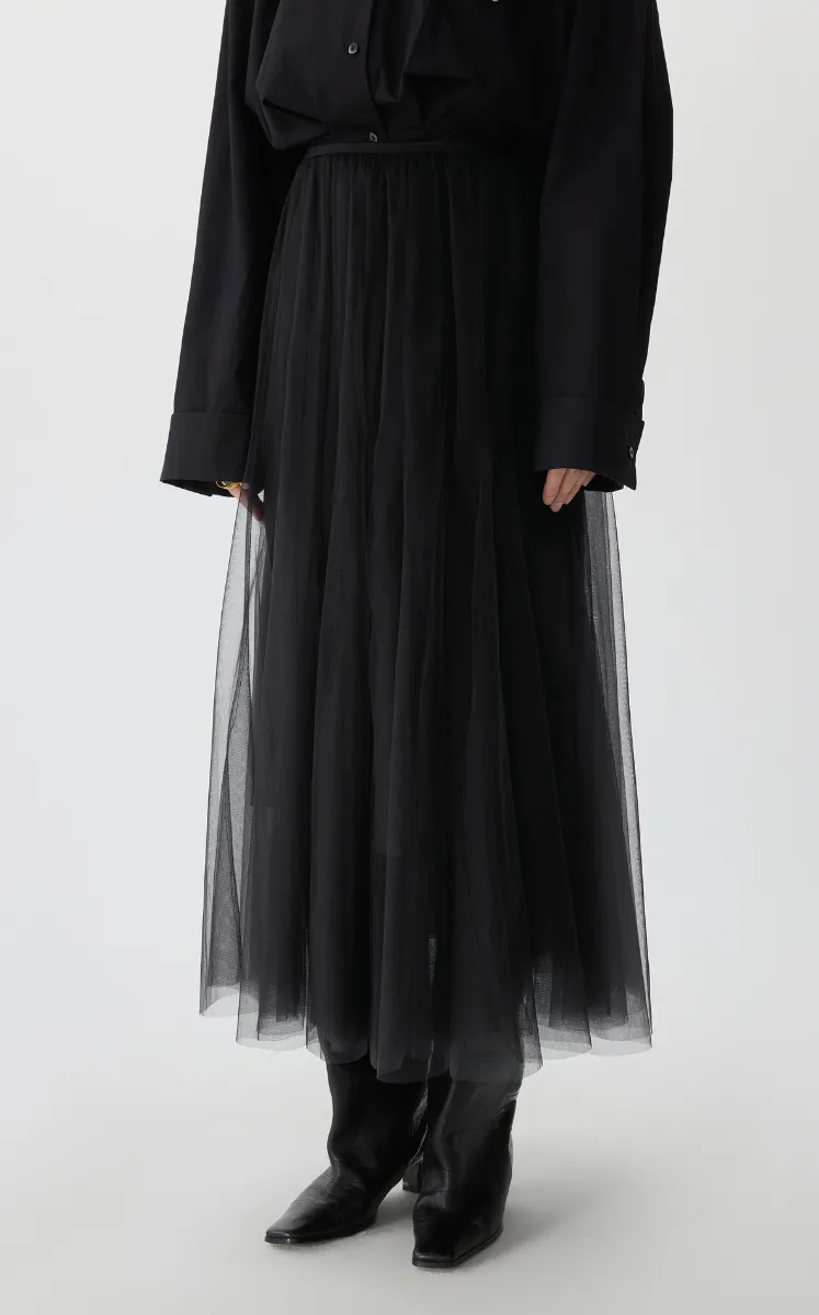 Skirt / JNBY A-Line Tulle Maxi Skirt- 2-in-1 Design
