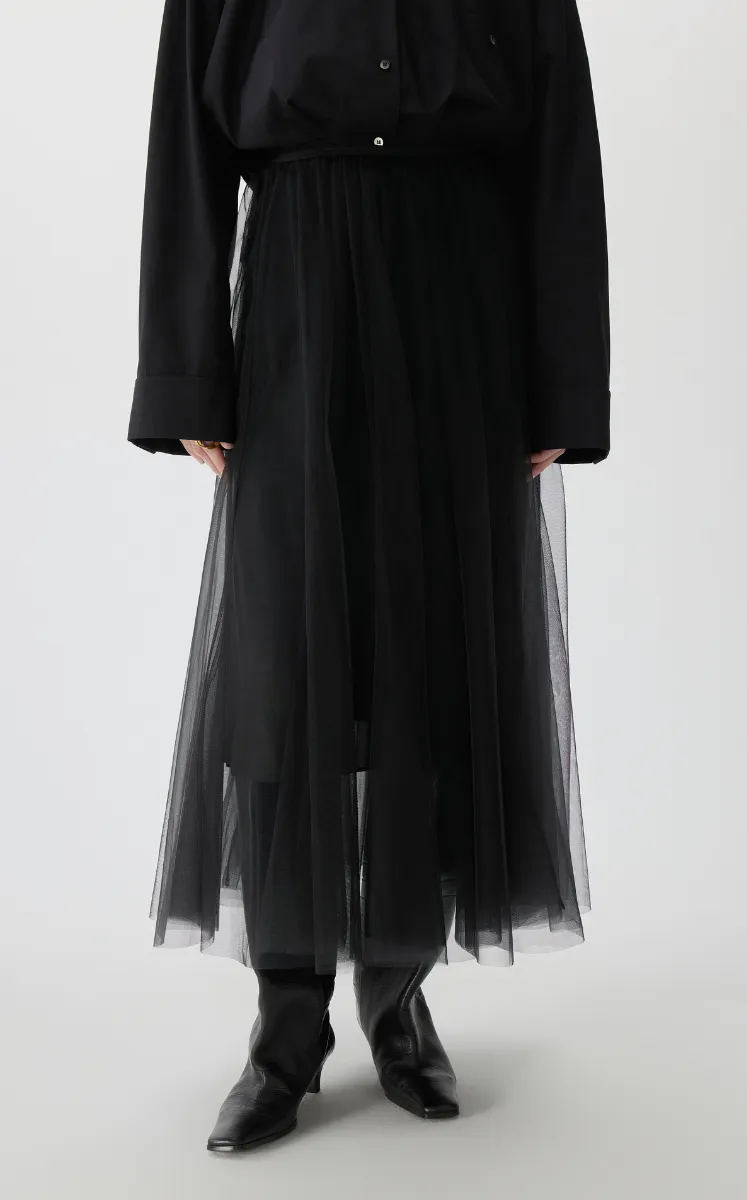 Skirt / JNBY A-Line Tulle Maxi Skirt- 2-in-1 Design