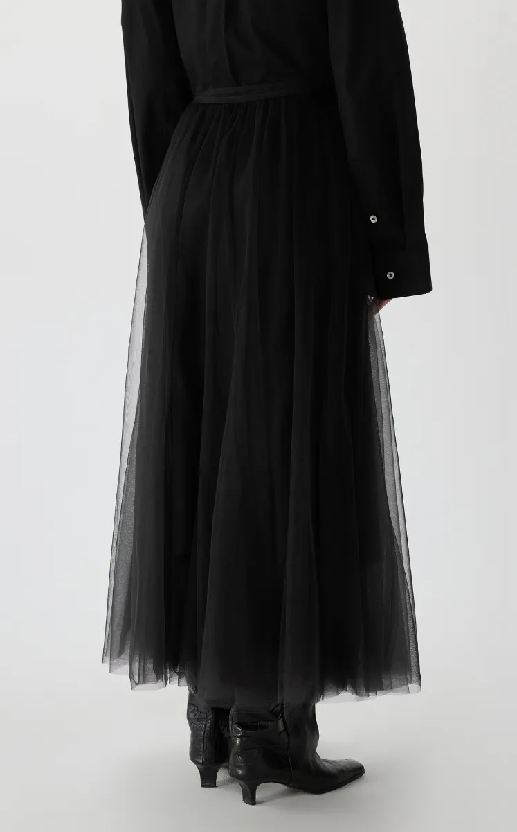 Skirt / JNBY A-Line Tulle Maxi Skirt- 2-in-1 Design