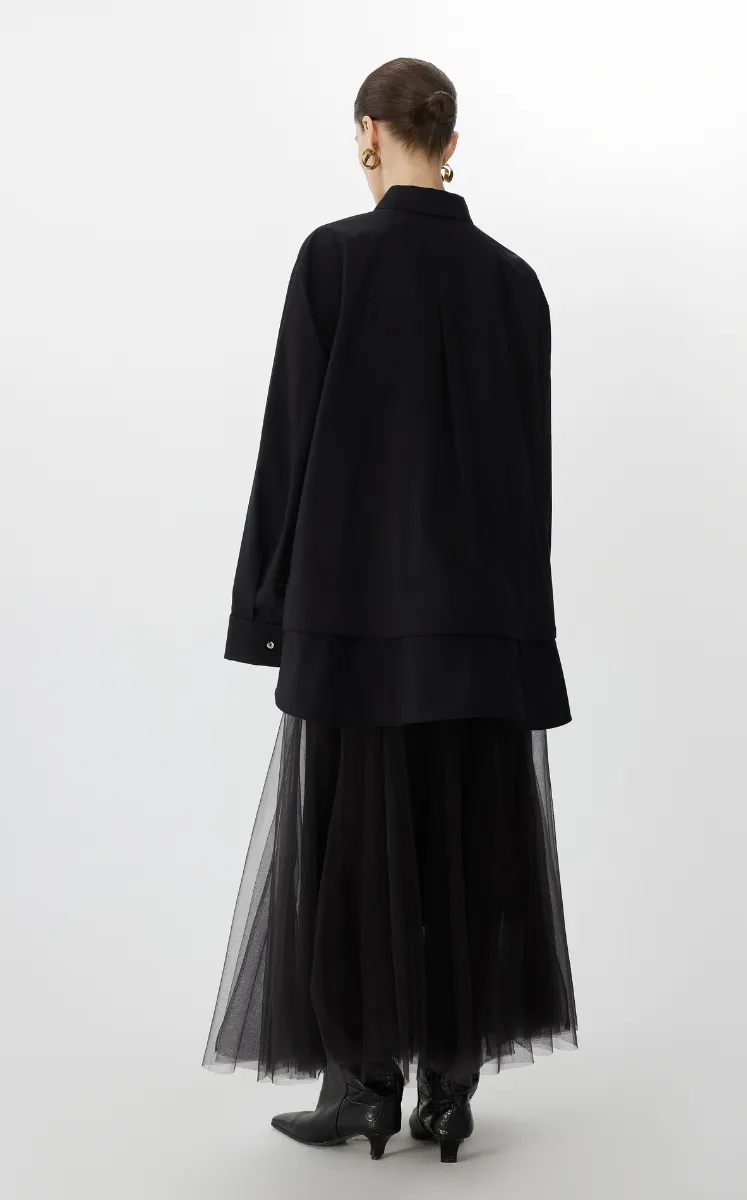 Skirt / JNBY A-Line Tulle Maxi Skirt- 2-in-1 Design