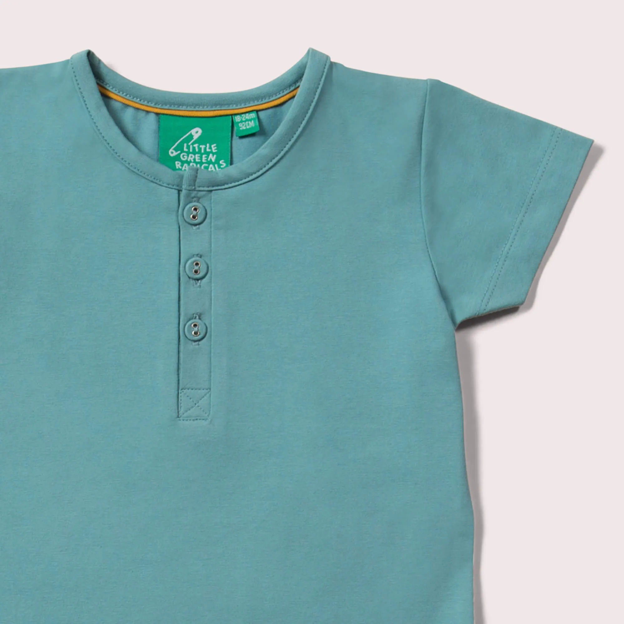 Sky Blue Organic Short Sleeve Baby Bodysuit
