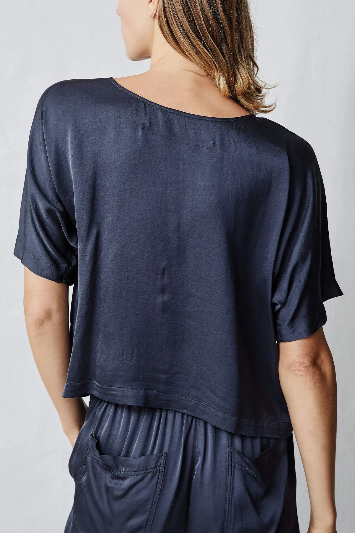 Slate Matte Satin Lilly Top