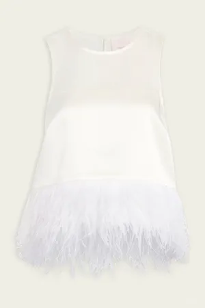 Smooth Satin Charisse Top in Ivory
