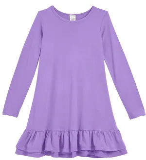 Soft Cotton A-Line Ruffle Hem Dress