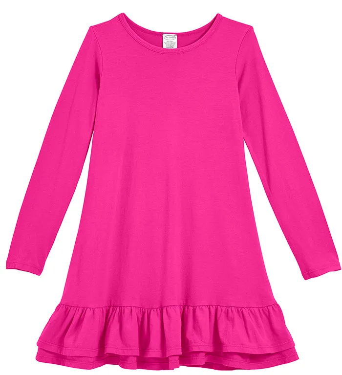 Soft Cotton A-Line Ruffle Hem Dress
