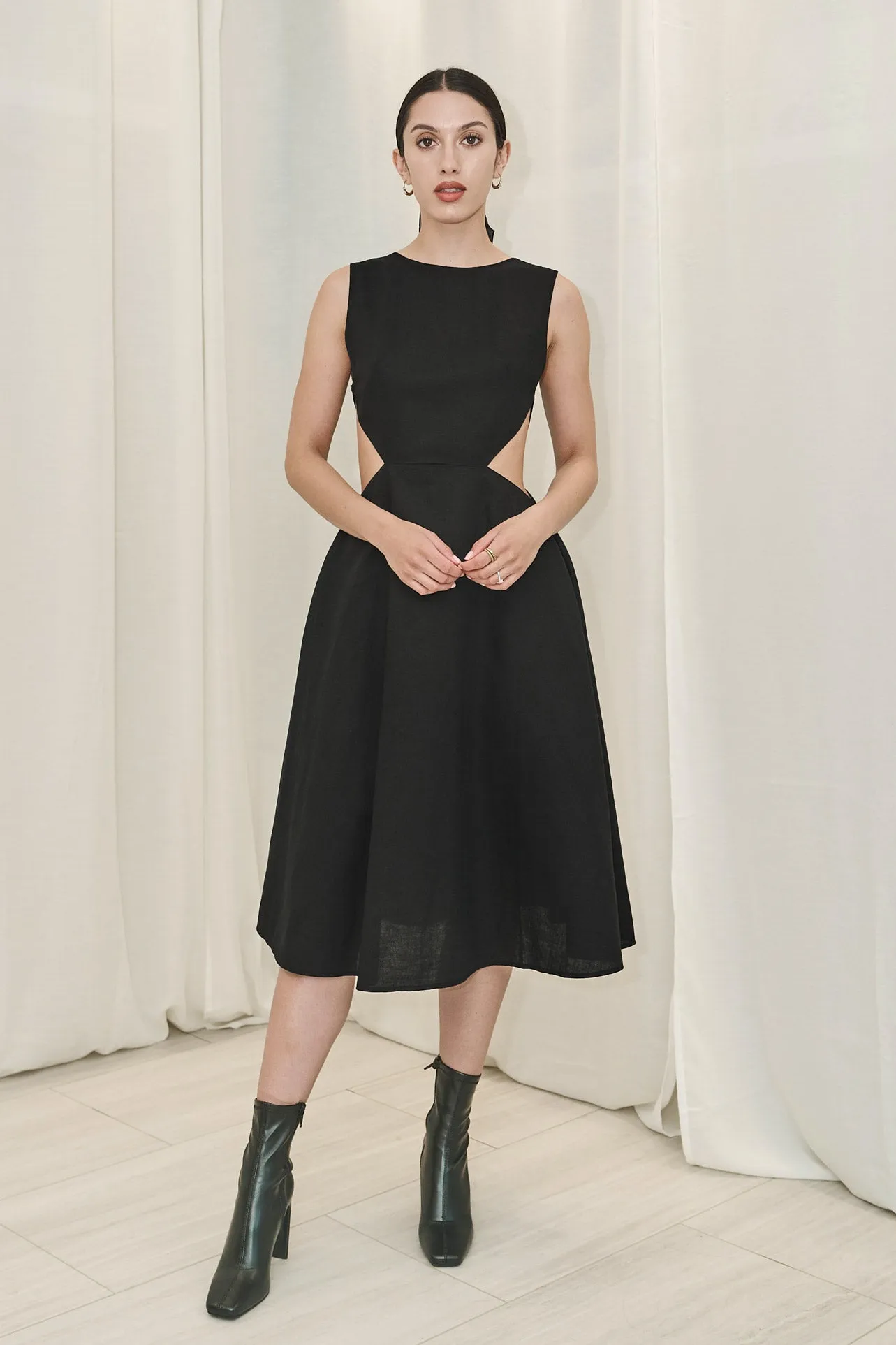 SP401 Heidi Chess Cutout A Line Dress