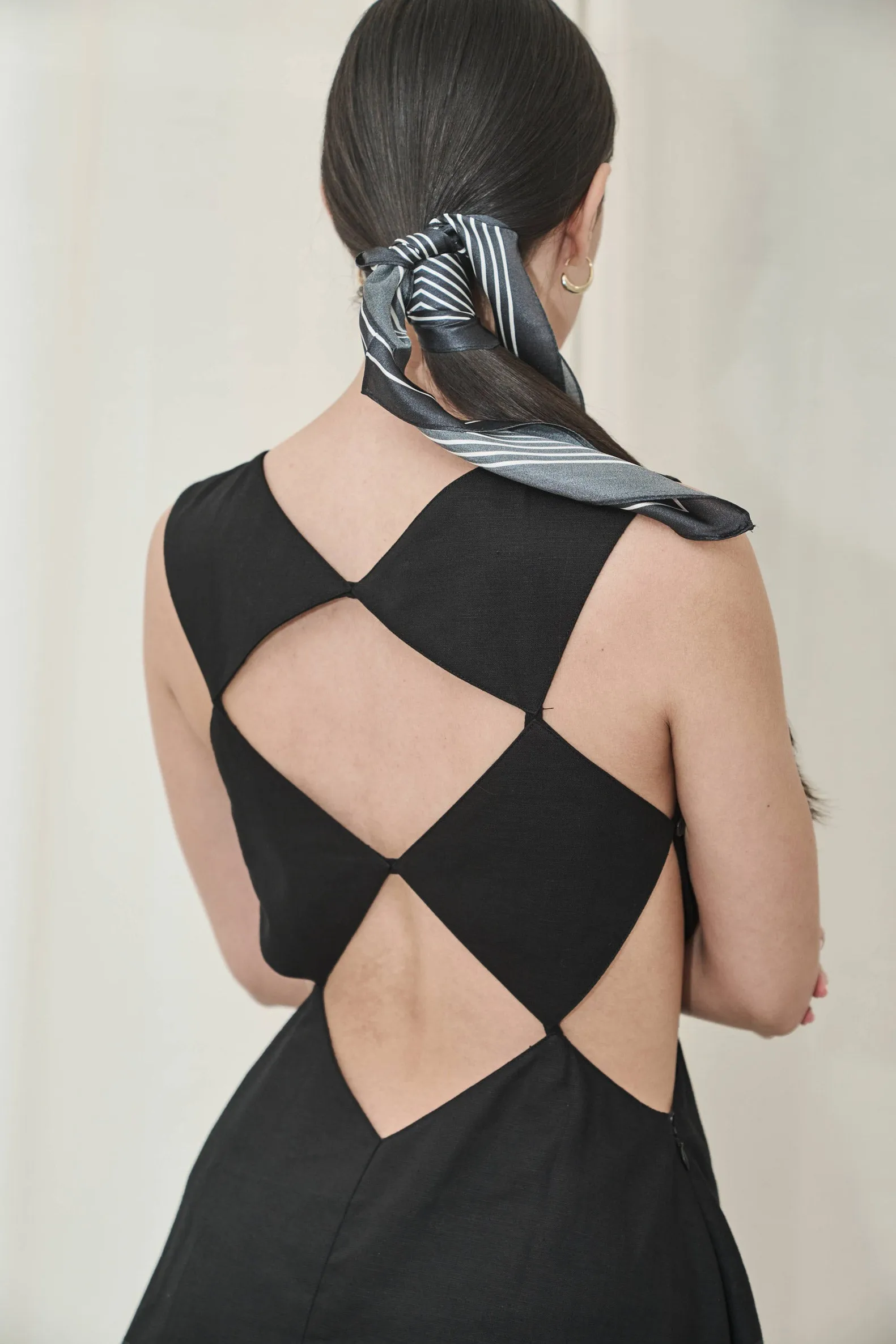 SP401 Heidi Chess Cutout A Line Dress