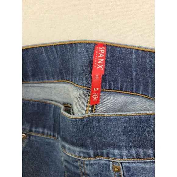 Spanx Women's S Dark Wash Jeggings Denim Pants Stretch Minor Distress Skinny