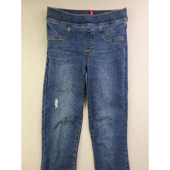 Spanx Women's S Dark Wash Jeggings Denim Pants Stretch Minor Distress Skinny