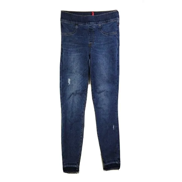 Spanx Women's S Dark Wash Jeggings Denim Pants Stretch Minor Distress Skinny