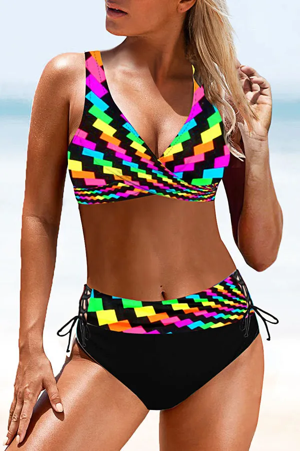 Split Large Size High Waist Swimsuit