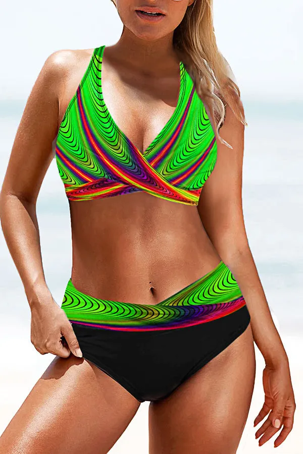 Split Large Size High Waist Swimsuit