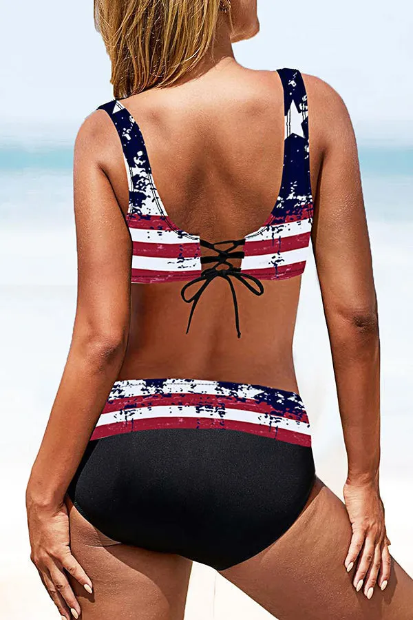 Split Large Size High Waist Swimsuit