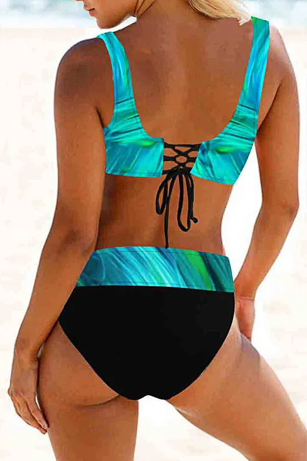 Split Large Size High Waist Swimsuit