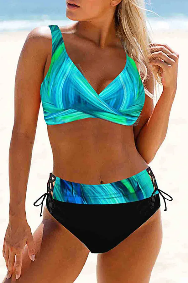 Split Large Size High Waist Swimsuit