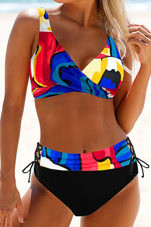 Split Large Size High Waist Swimsuit
