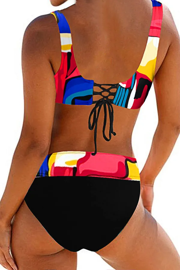 Split Large Size High Waist Swimsuit