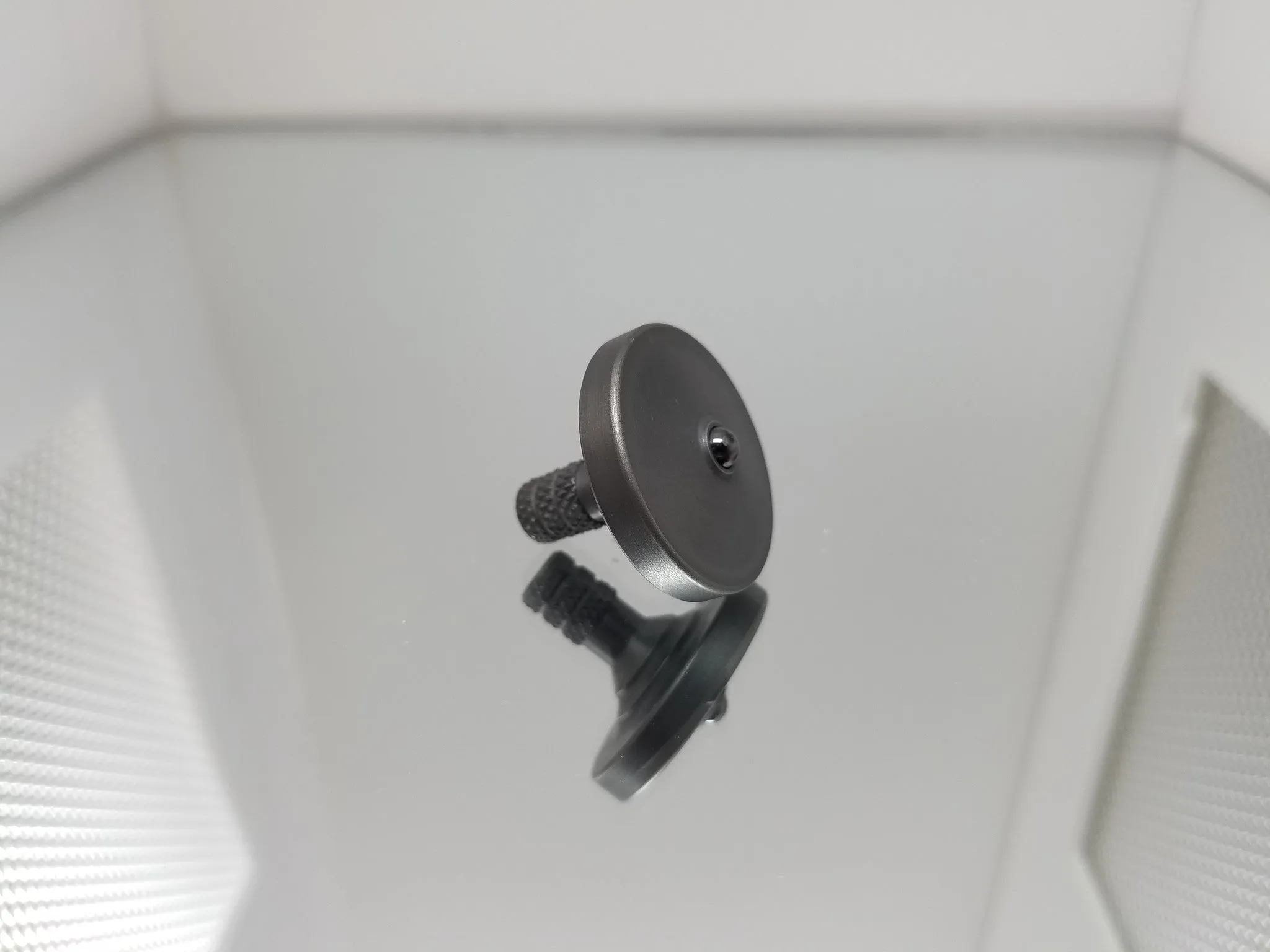 Stainless Steel Spinning Top Blacked Out with a Satin Finish