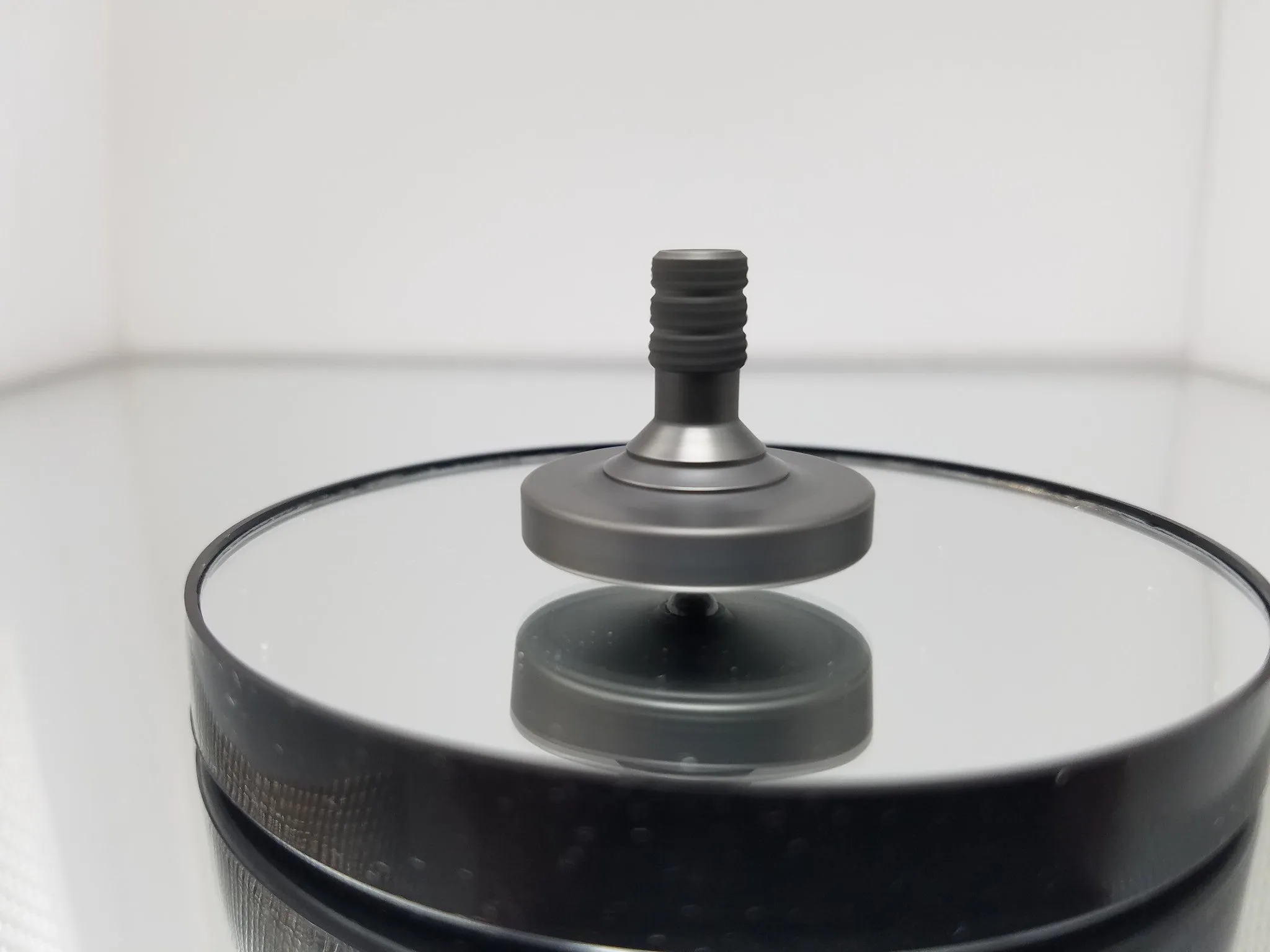 Stainless Steel Spinning Top Blacked Out with a Satin Finish
