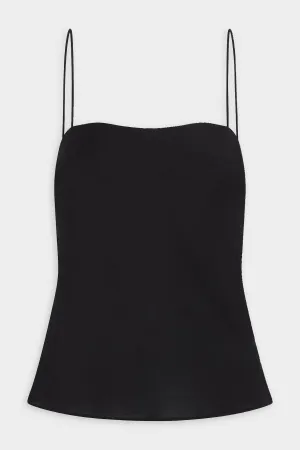 Straight Neck Singlet in Black