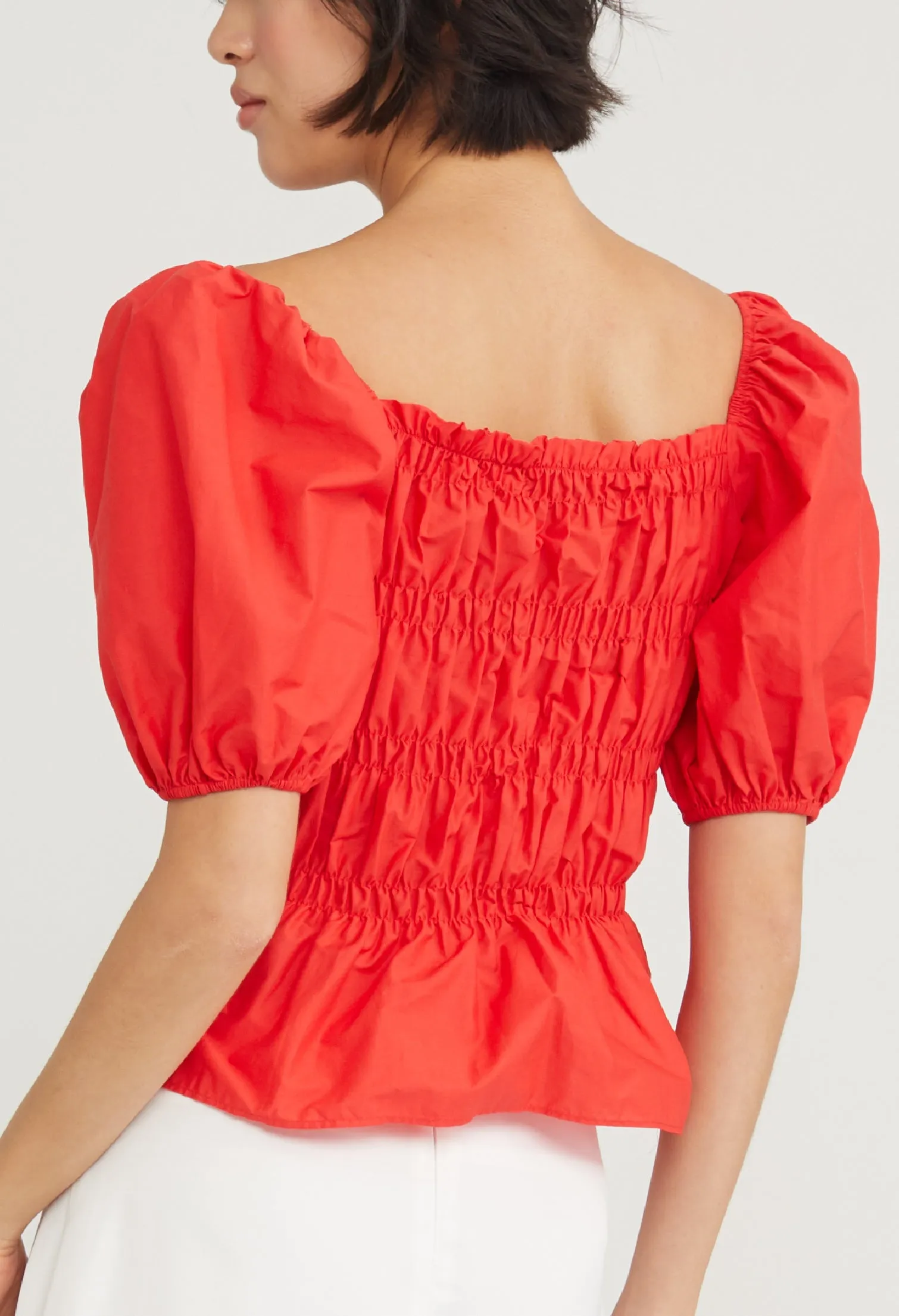 Stretch Bodice Peplum Top