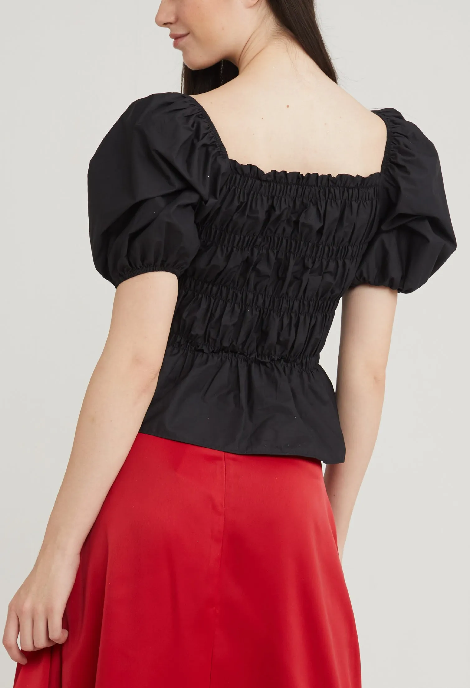 Stretch Bodice Peplum Top