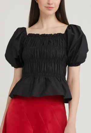 Stretch Bodice Peplum Top