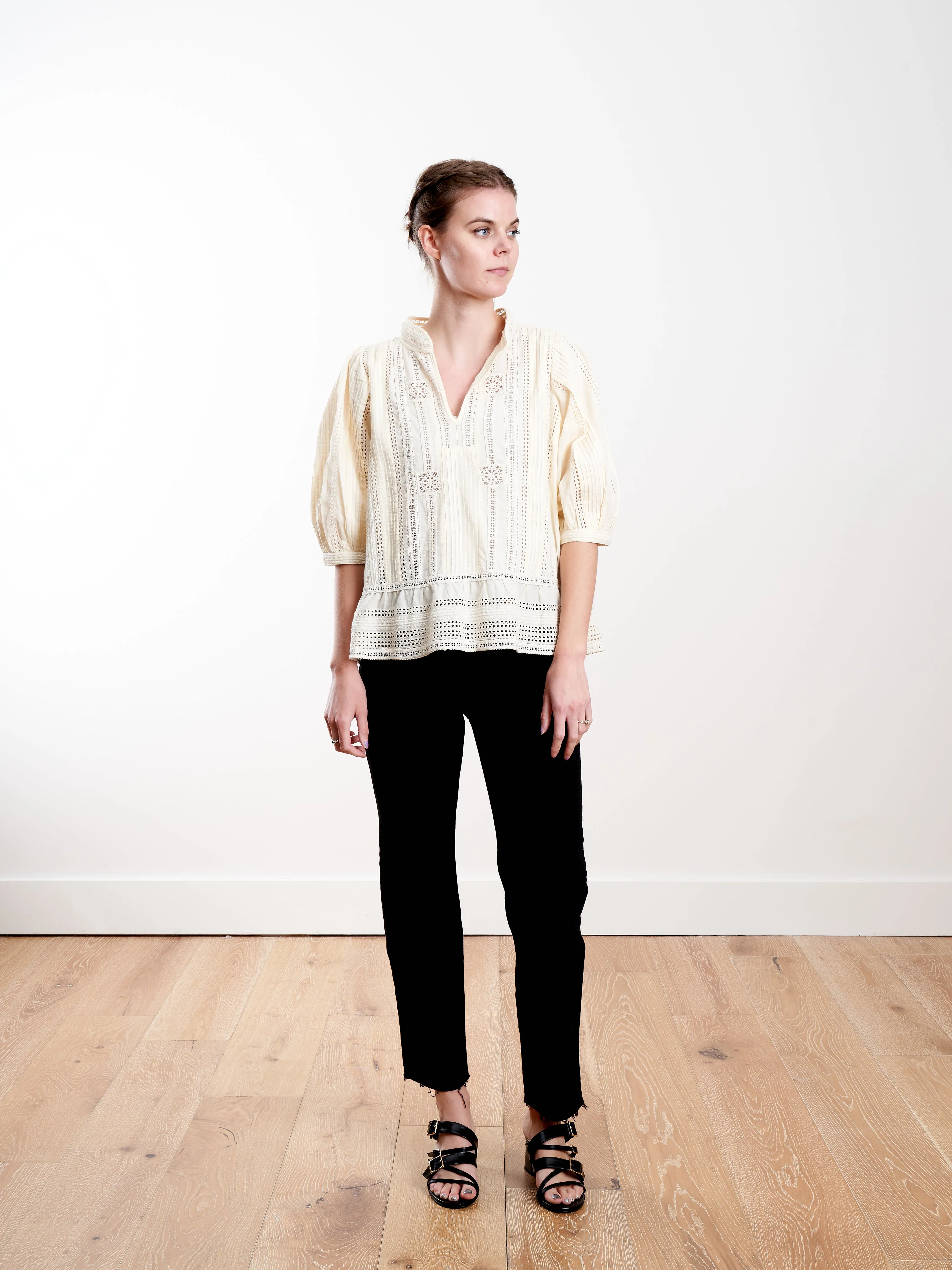 talitha slit top - cream