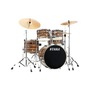 TAMA IP50H6W-CTW Imperialstar Drum 5-Piece Drum Kit w/Hardware Throne, Coffee Teak Wrap