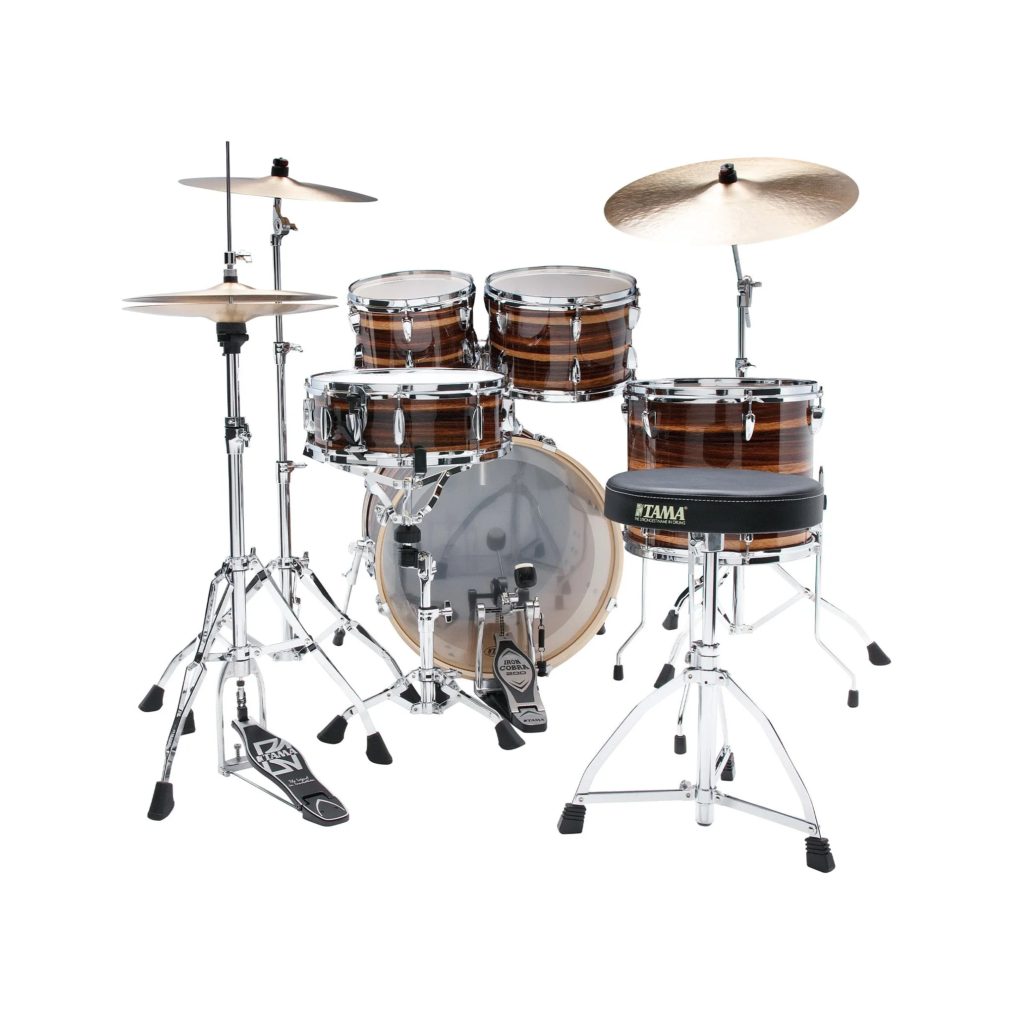 TAMA IP50H6W-CTW Imperialstar Drum 5-Piece Drum Kit w/Hardware Throne, Coffee Teak Wrap