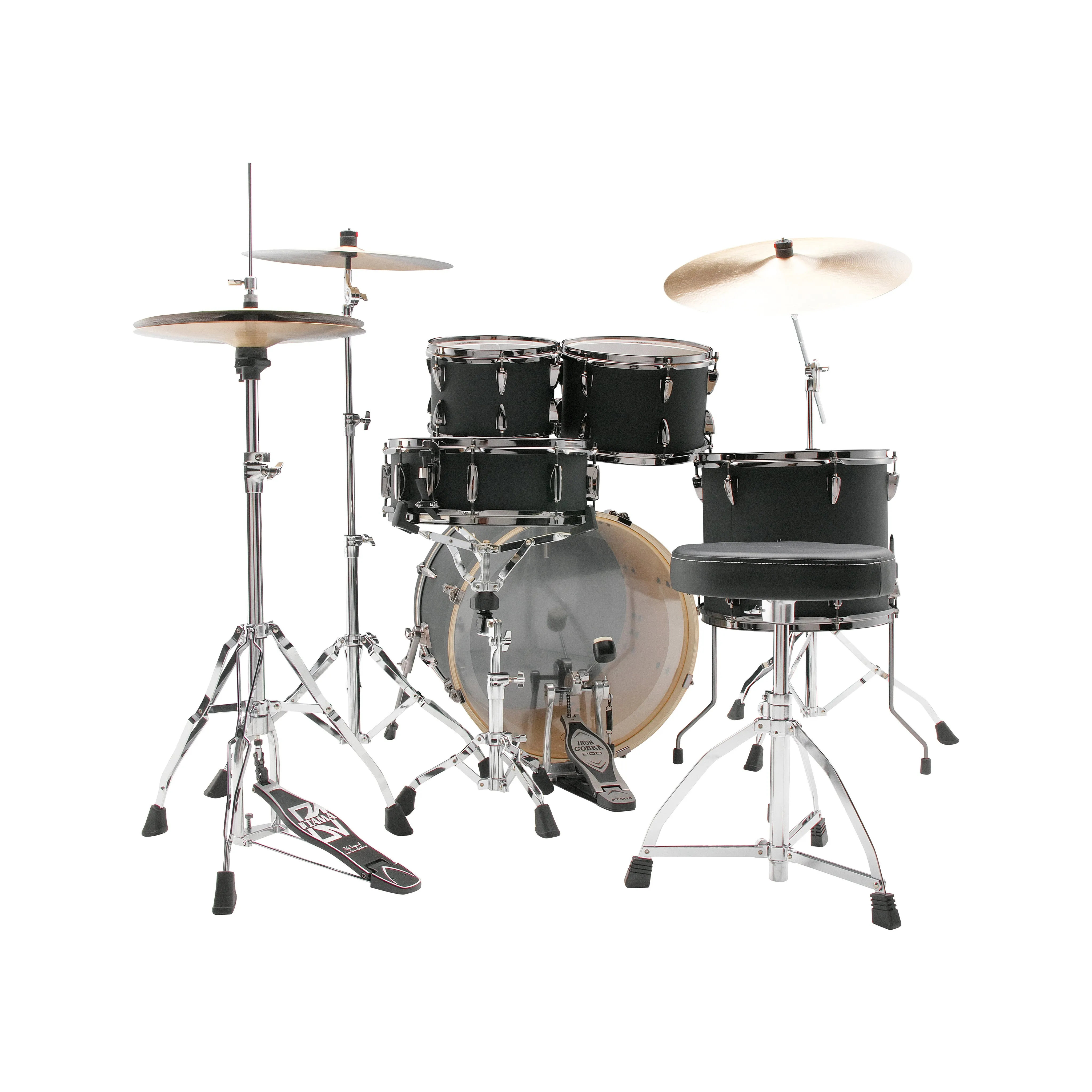 TAMA IP50H6WBN-BOB Imperialstar 5-Piece Drum Kit w/Black Hardware, Blacked Out Black