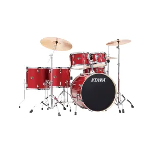 TAMA IP62H6W-BRM Imperialstar Drum 6-Piece Drum Kit w/Hardware Throne, Burnt Red Mist