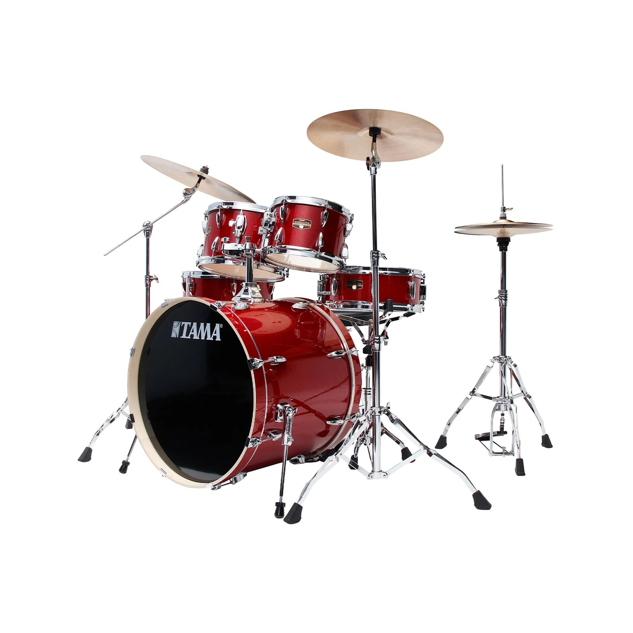 TAMA IP62H6W-BRM Imperialstar Drum 6-Piece Drum Kit w/Hardware Throne, Burnt Red Mist