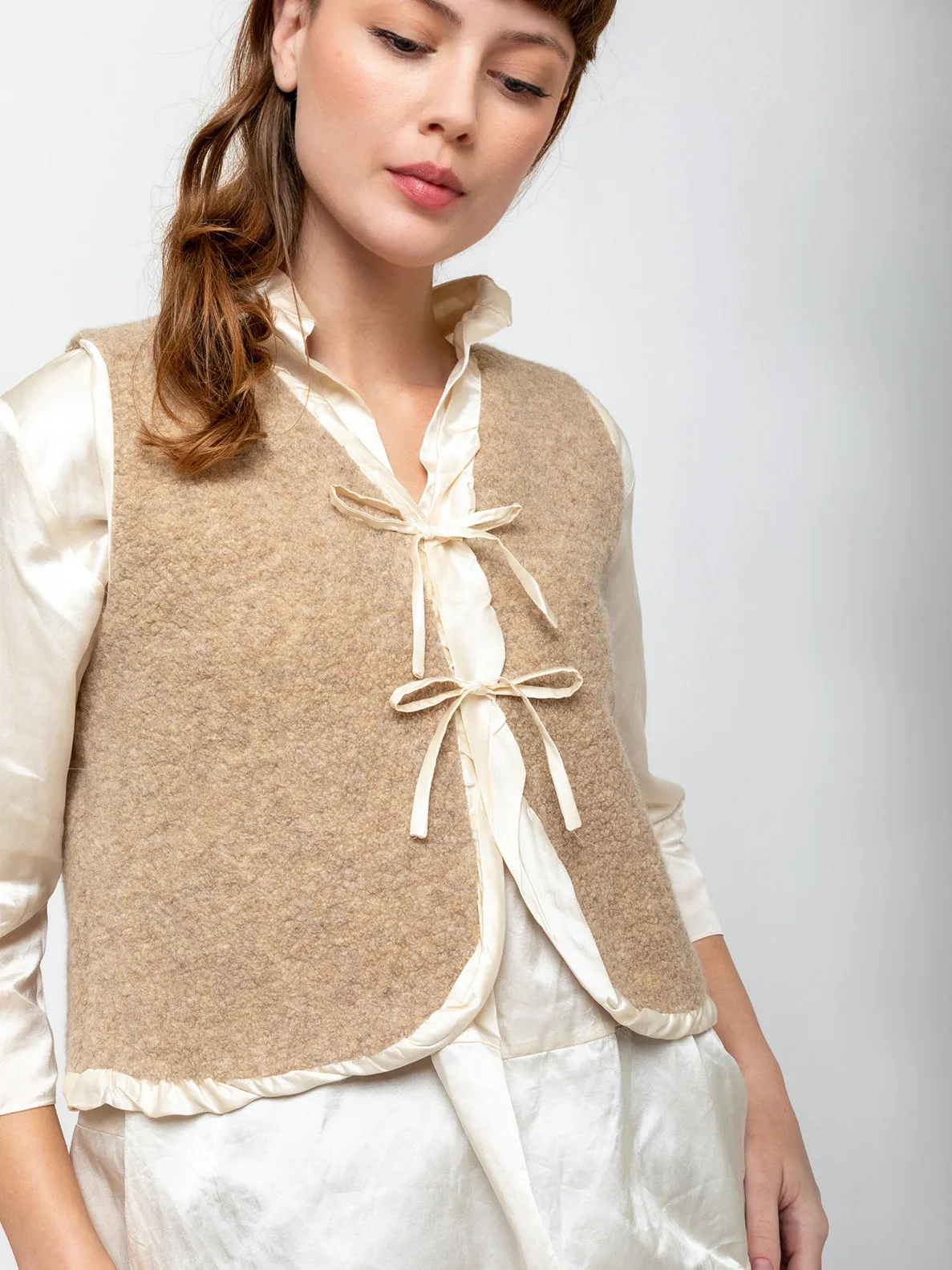 Tie Vest - Beige