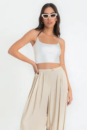 Top satinado tirantes elásticos